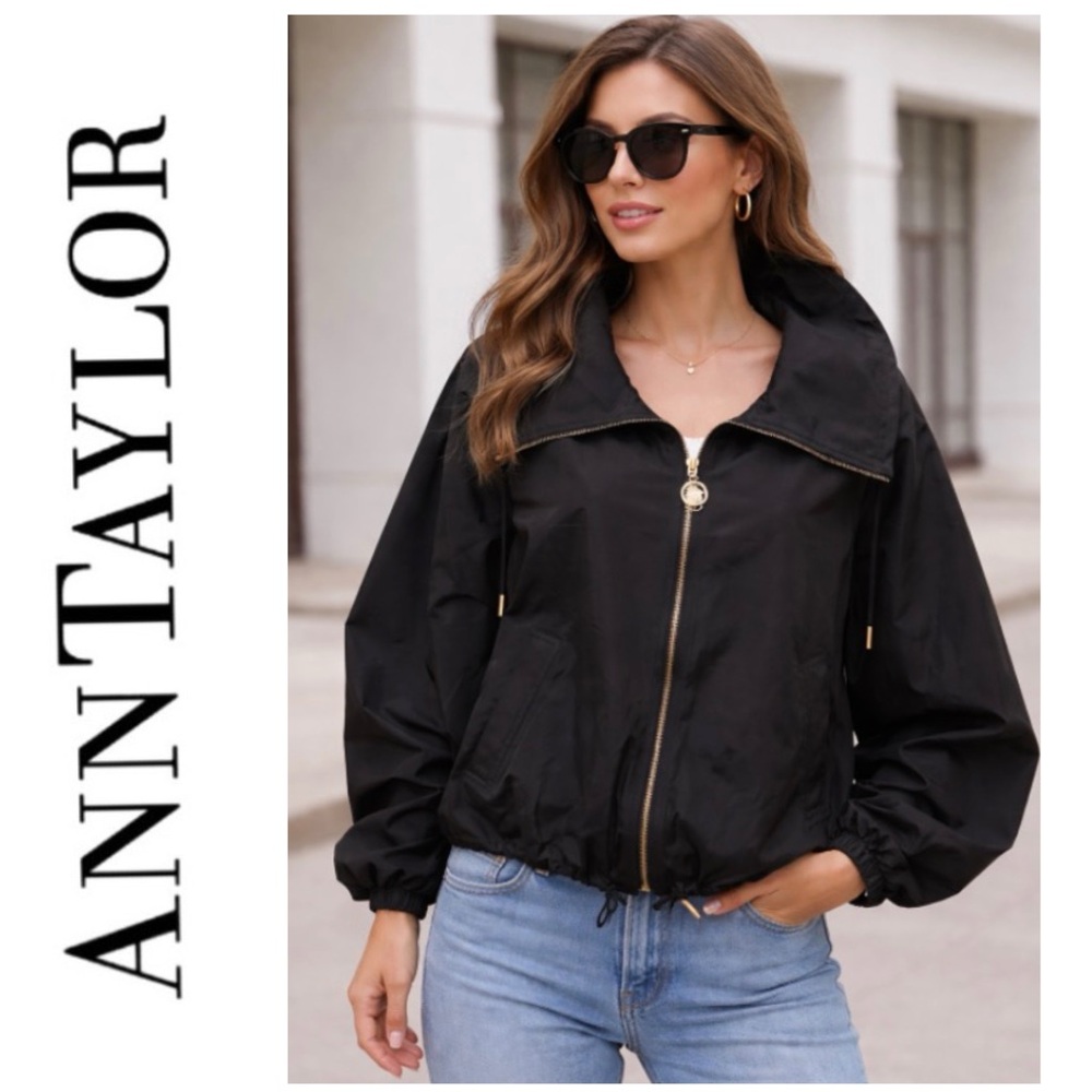 💙NWT Ann Taylor Navy Stylish Windbreaker Jacket (Women’s Medium)